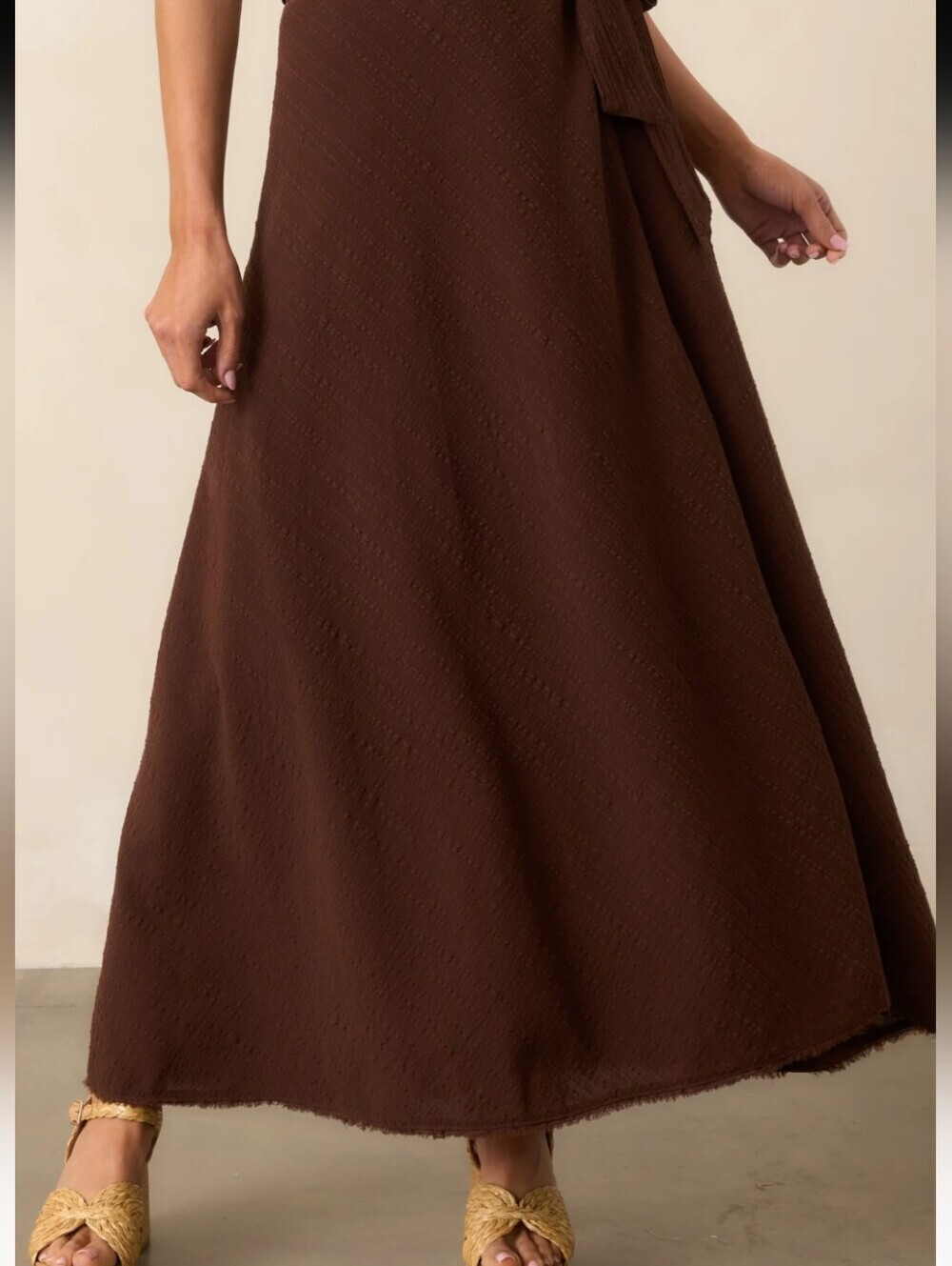 Z Supply Salerno Brown Textured Maxi Skirt *Large *NWT